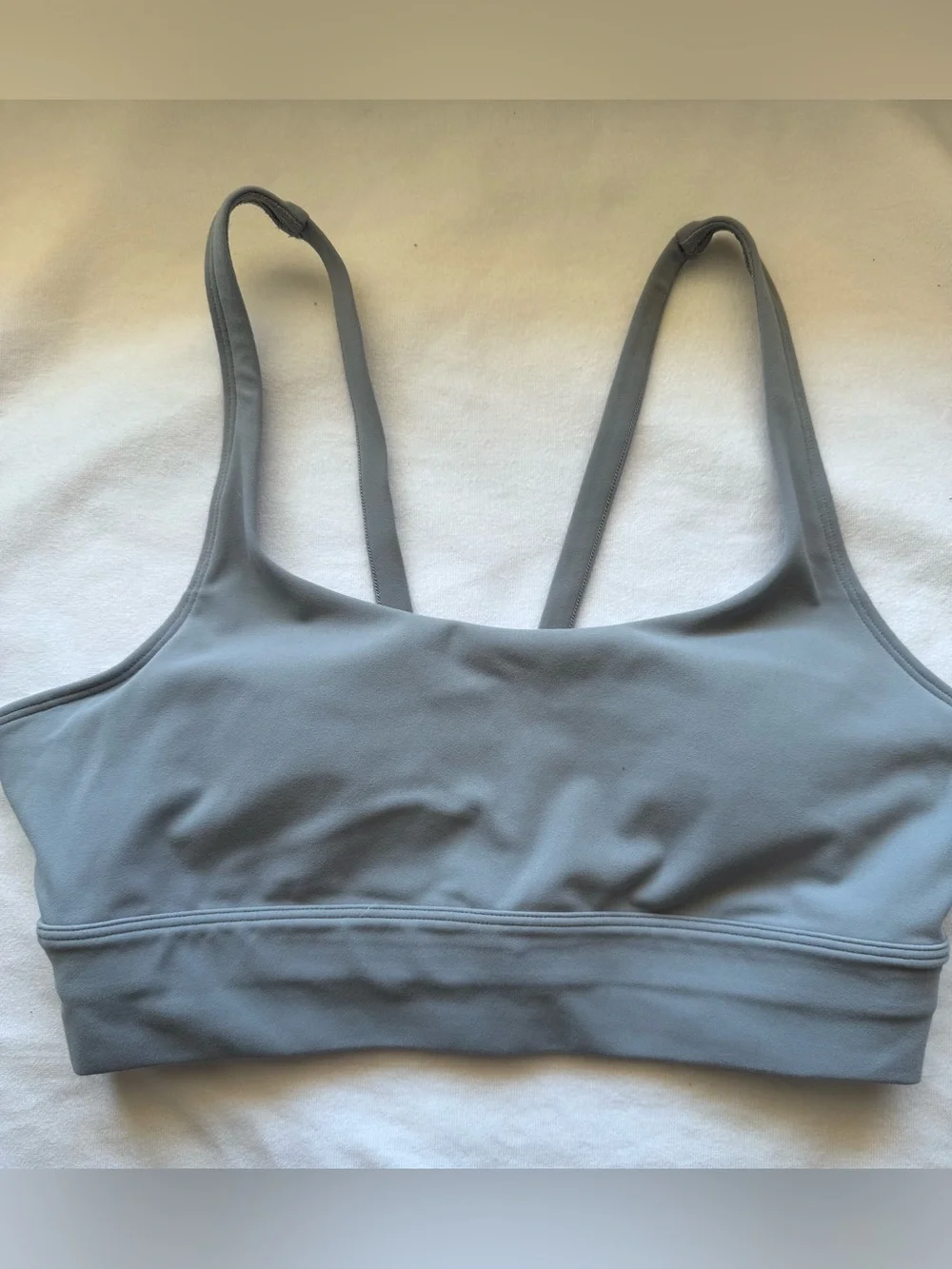 Vuori Light Gray Scoop Sports Bra